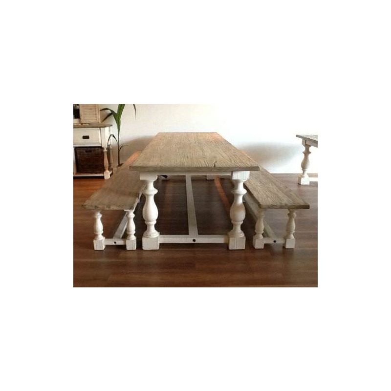3m Ellena Dining Table with 2 Backless Benches